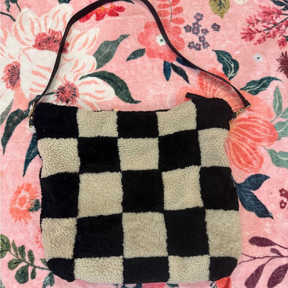 Prime Cut Checkered Black and Tan Crossbody Bag